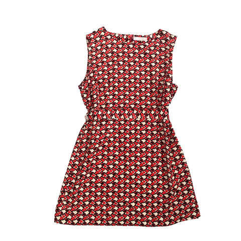 A Wear Love Heart Print Shift Dress Red SIZE 16