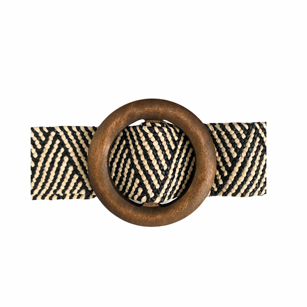 Round Buckle Woven Belt