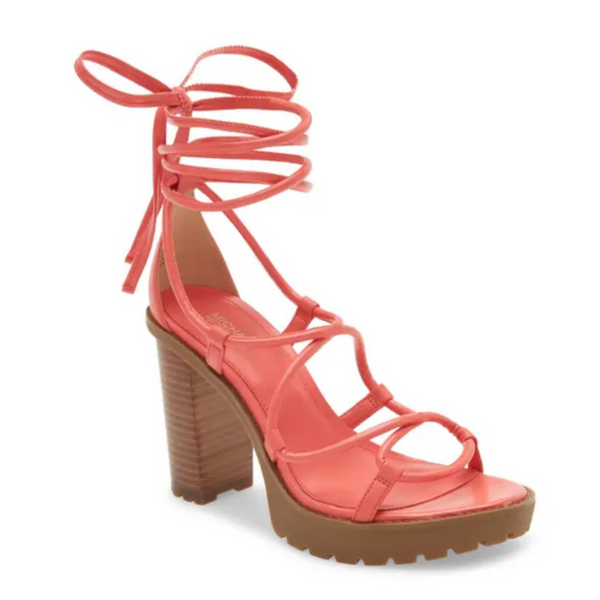 MICHAEL KORS Vero Lug Platform Sandals Coral