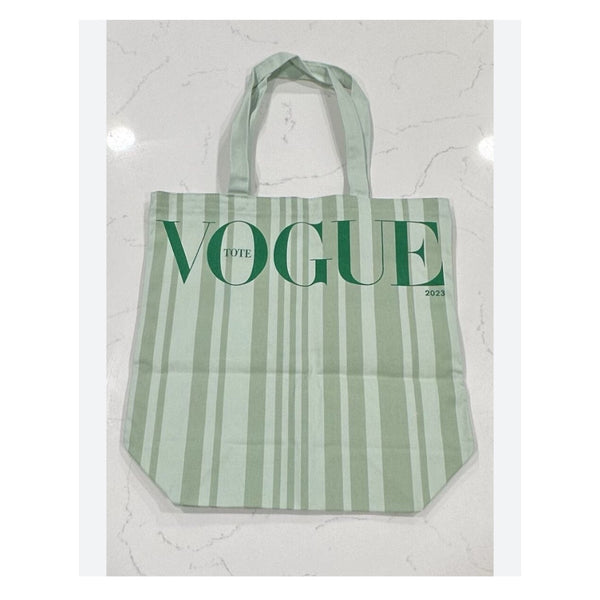 VOGUE Canvas Tote Bag Green