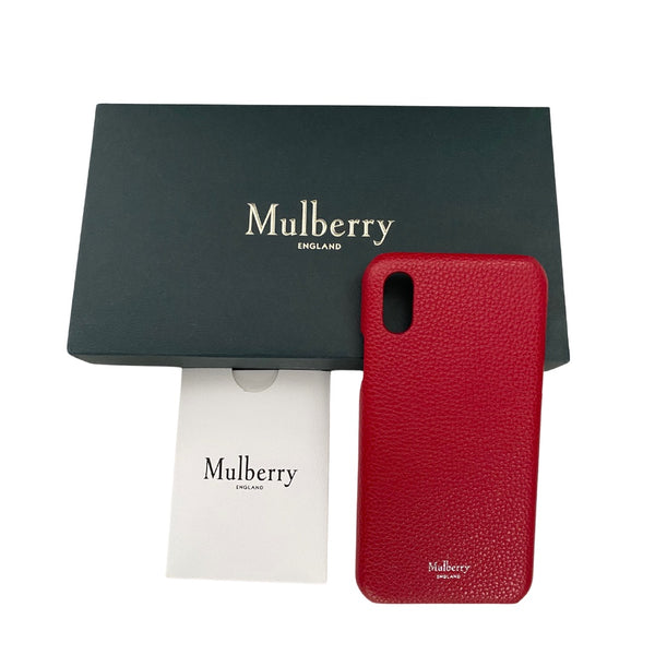 MULBERRY iPhone X Leather Phone Cover Red