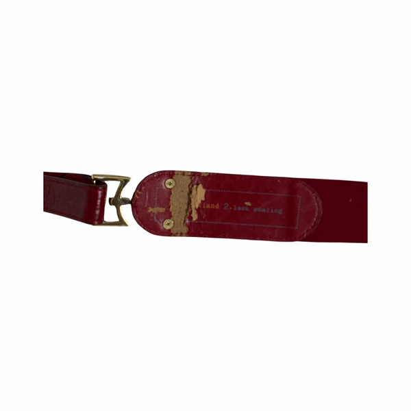 Horsebit Buckle Waist Belt Red