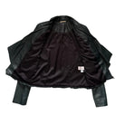 Black leather jacket on a white background