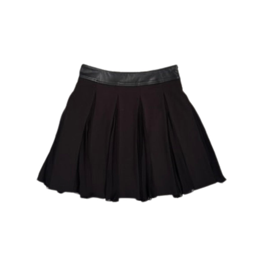 Black pleated skirt on a white background