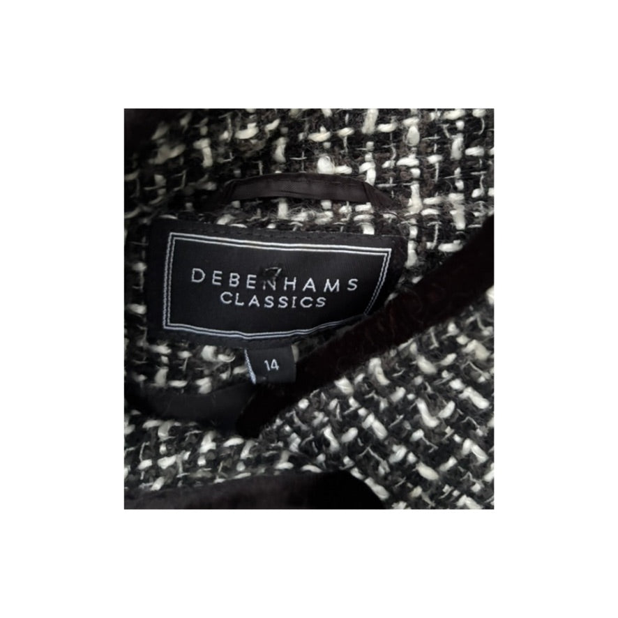 Debenhams Classics label on a textured fabric background