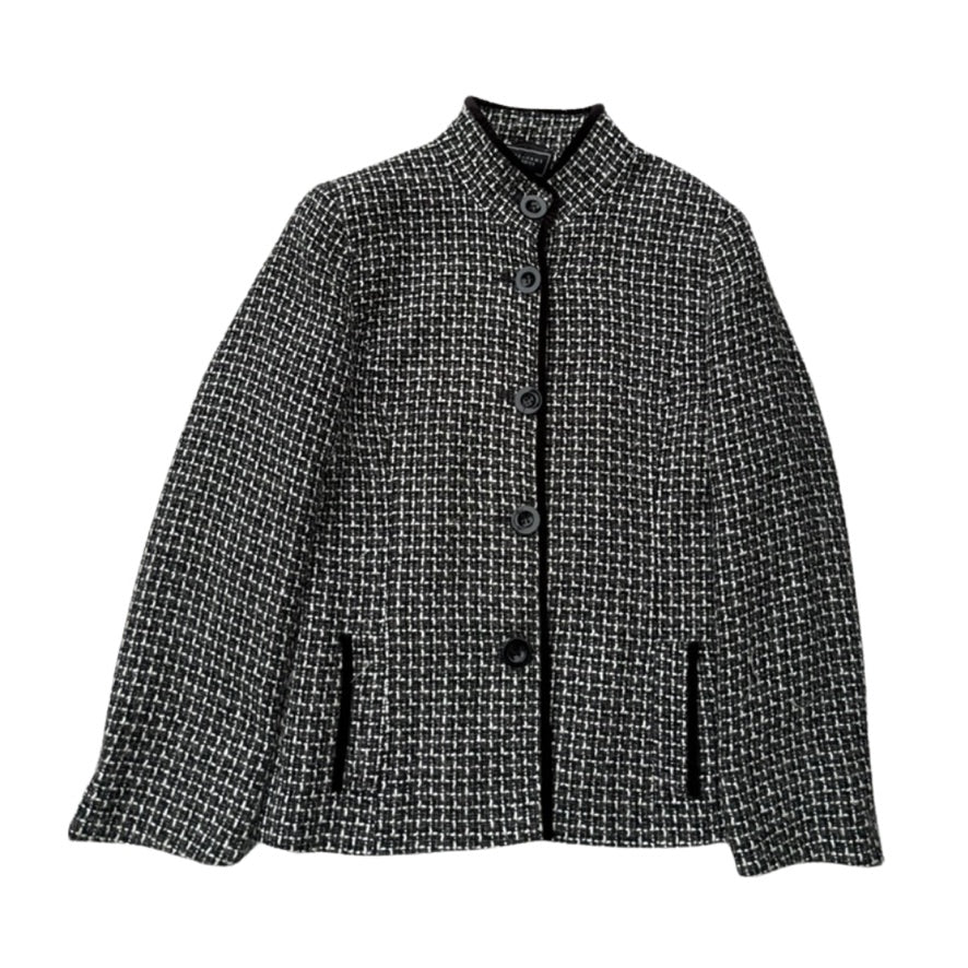 Black and white checkered jacket on a white background