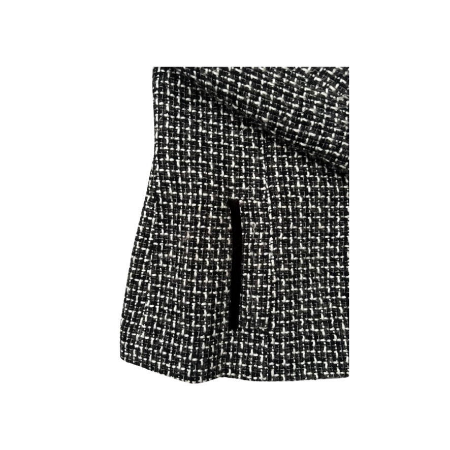 Black and white patterned skirt on a white background