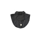 Black and white checkered shirt collar on a white background