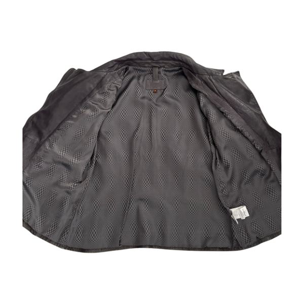 Black motorcycle seat cover on a white background