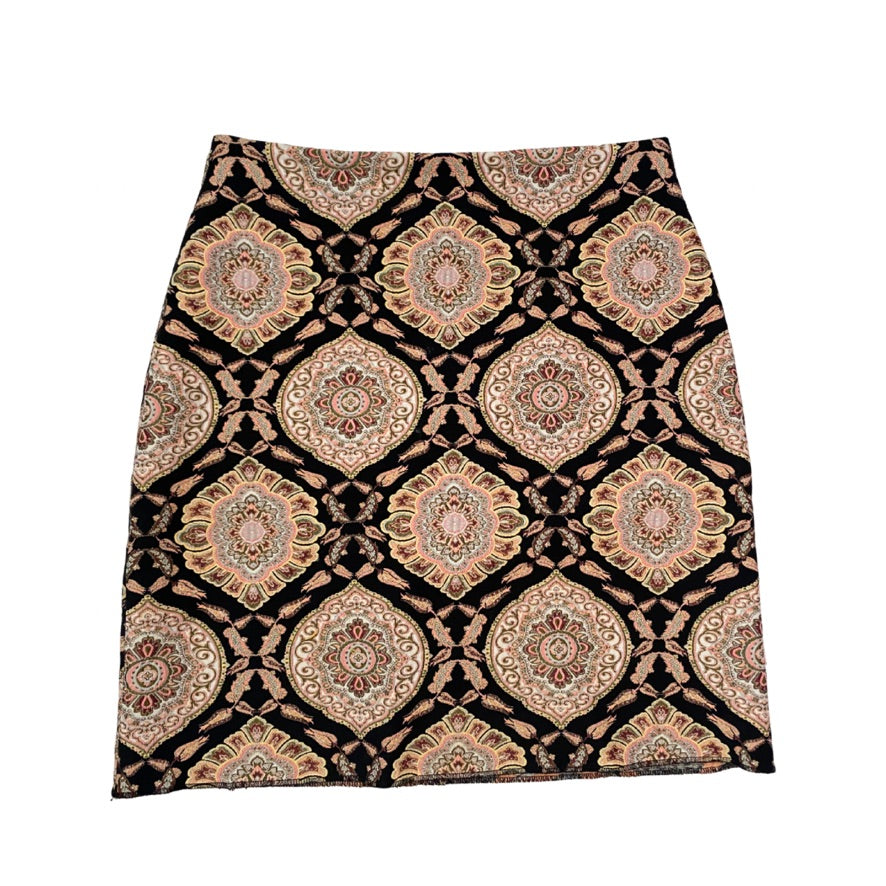 Patterned skirt with decorative design on a white background