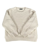 Beige knitted sweater on a white background