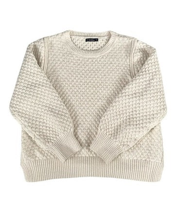 Beige knitted sweater on a white background