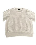 Beige knitted sweater on a white background