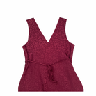 Maroon patterned dress on a white background