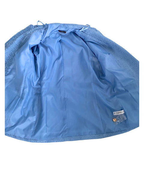 Blue jacket lining on a white background