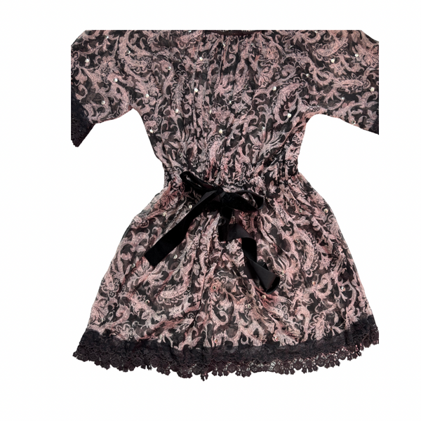 New Look Limited Edition Black & Pink Lace Overlay Mini Dress Size 10 – Preloved