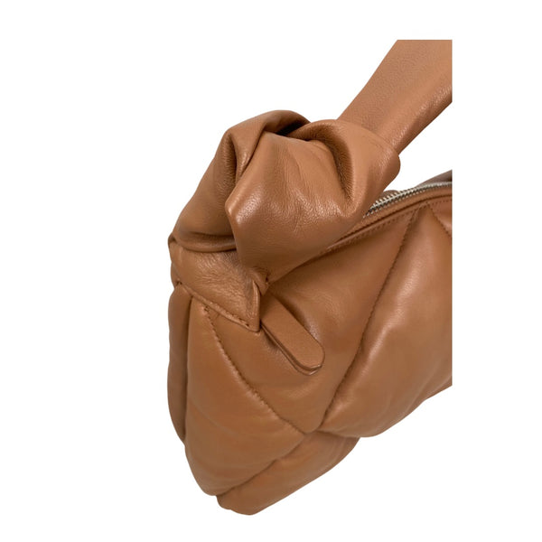 DKNY Leather Quilted  Knot Bag  Camel