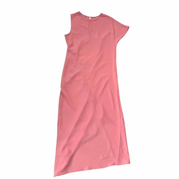Zara Pink Asymmetric Midi Dress Size S – New