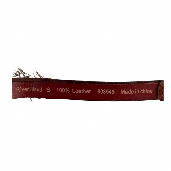 Leather Feather Belt Brown