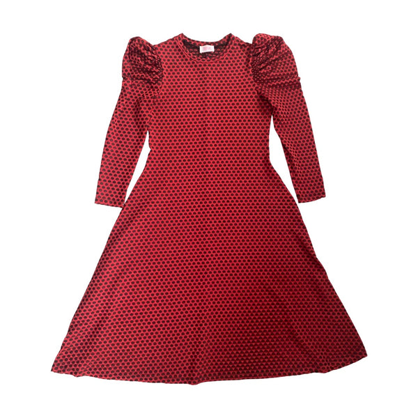 Savida Polka Dot Midi Dress Red SIZE L