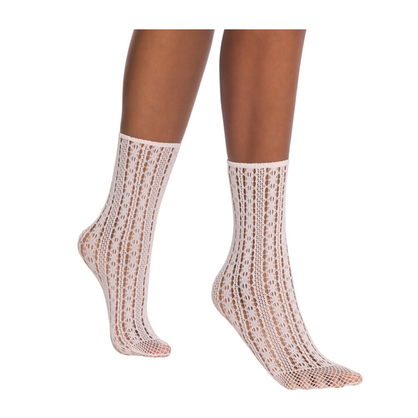 Crochet Net Ankle Socks Wolford Pink