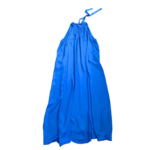 Tie Neck Maxi Dress Blue SIZE XL