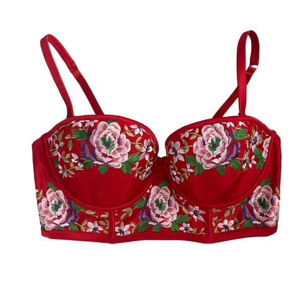 Ann Summers Embroidered Bustier Red SIZE 12-14