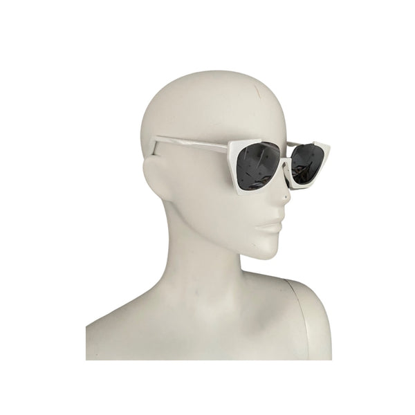 Cut-Out Cat-Eye Sunglasses White