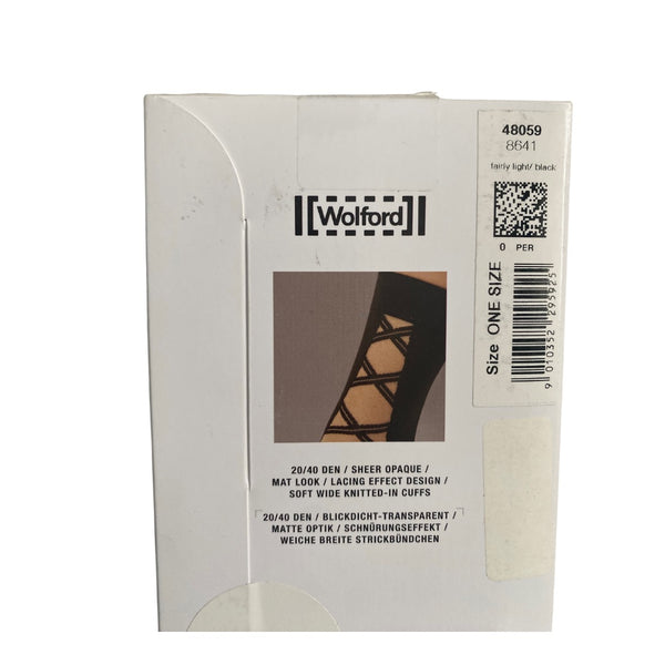 Lacing  Effect Sheer Ankle Sock Wolford Black