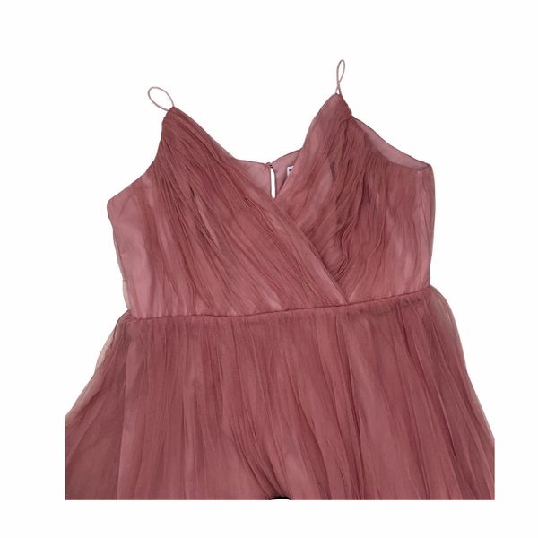 ASOS Design Pink Tulle Maxi Dress Size UK 16 – Preloved