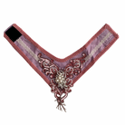 open Decorative collar with intricate beading and embroidery on a white background