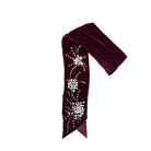 Maroon headband with decorative elements on a white background