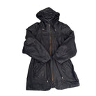 Black gray hooded jacket on a white background