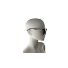 Mannequin head wearing a helmet and sunglasses on a white background