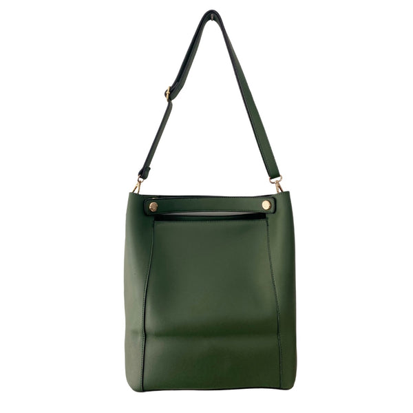 Studded Shoulder Tote Bag Green