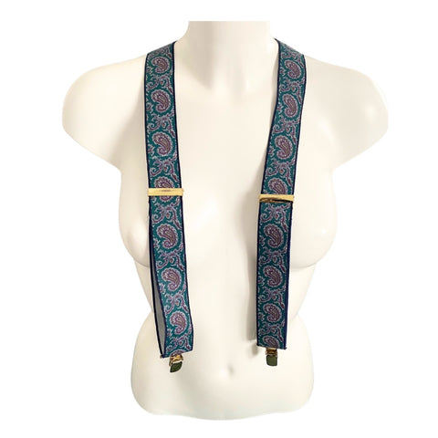 Paisley Suspenders Blue