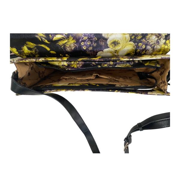 Floral Large Satchel Black Multi