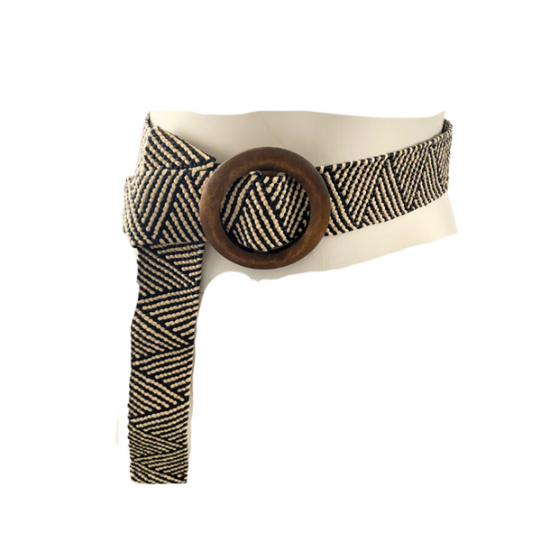 Round Buckle Woven Belt