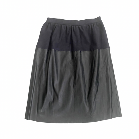 Zara Faux Leather Mix Skirt Navy SIZE M