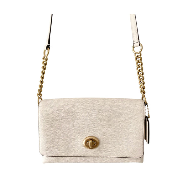 COACH Crosstown Leather Crossbody Bag Cream