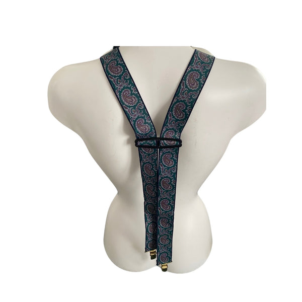 Paisley Suspenders Blue