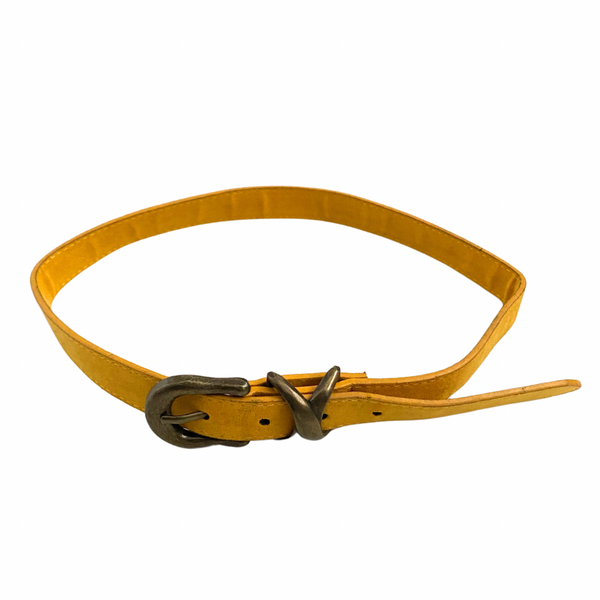 Faux Suede Belt Yellow