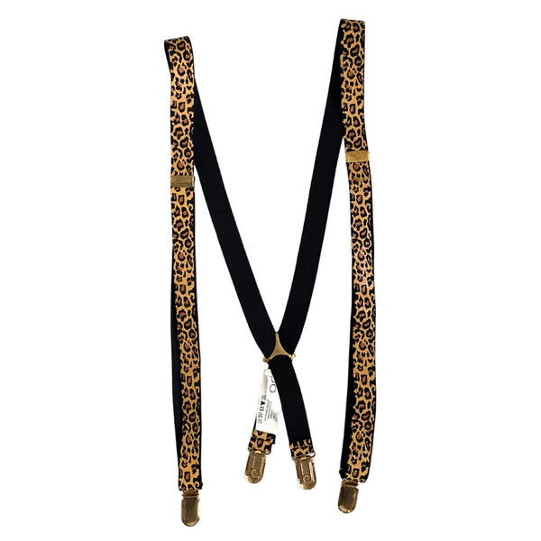 Leopard Print Suspenders Yellow