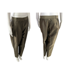 Patterned pants on mannequins against a white background