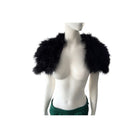 Black fur shrug on a mannequin against a white background