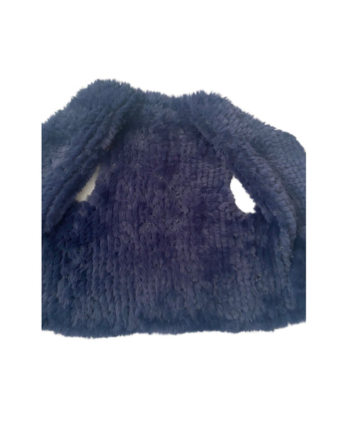 Blue knitted hat on a white background