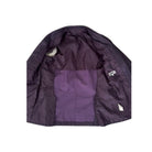Purple jacket with a visible brand logo on a white background