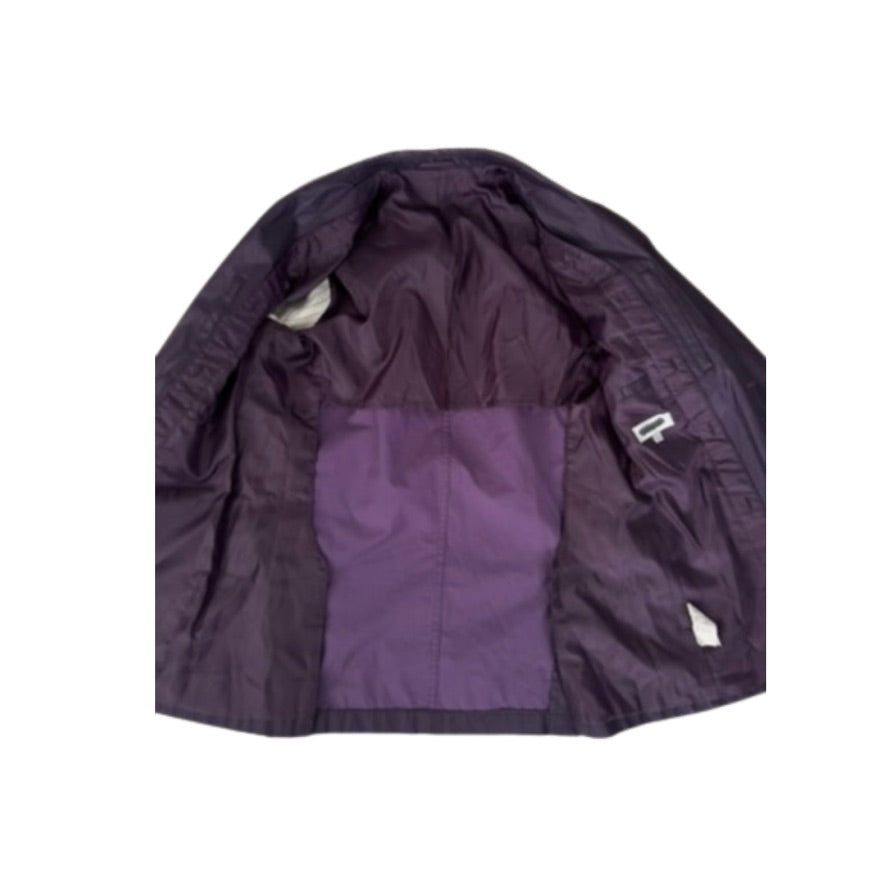 Purple jacket with a visible brand logo on a white background