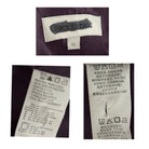 Clothing labels with brand name and care instructions on a white background