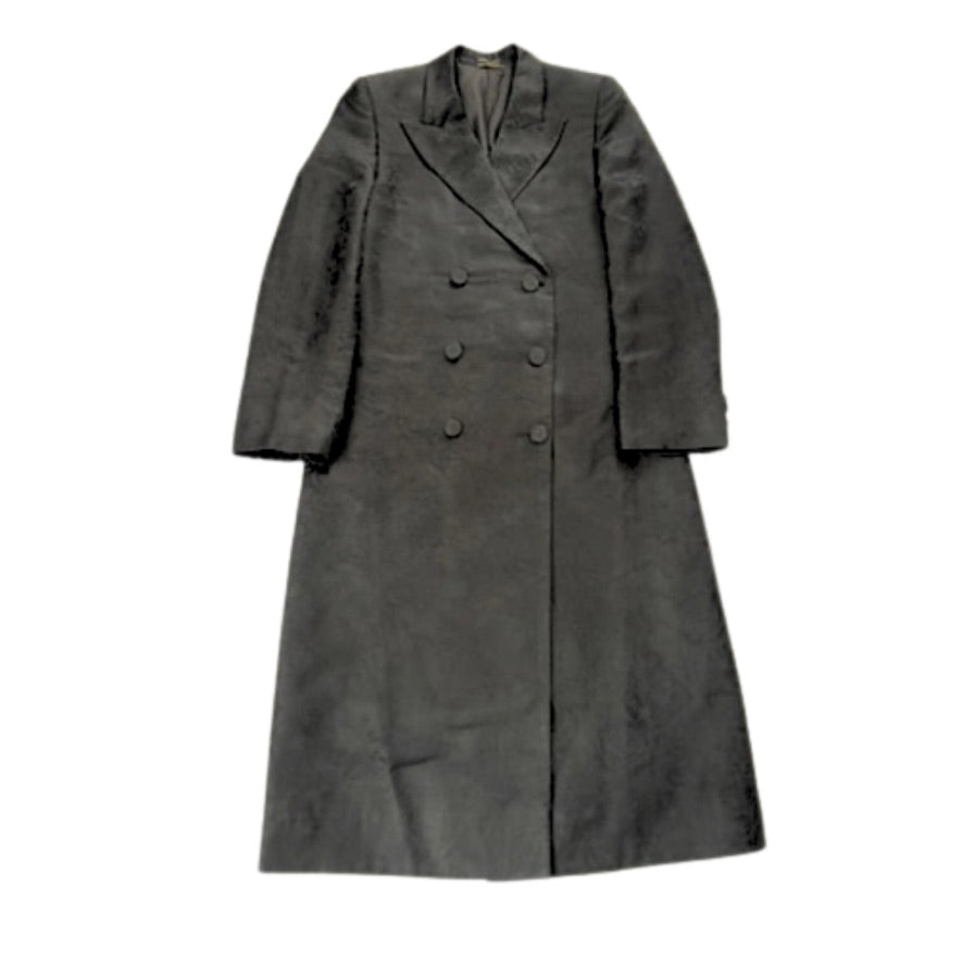 Long black coat on a white background